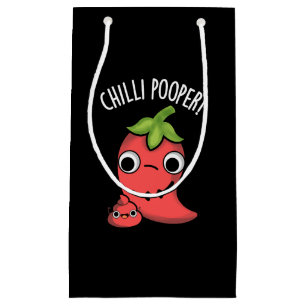 Chilli Poooper Funny Pepper Pun Dark BG Small Gift Bag