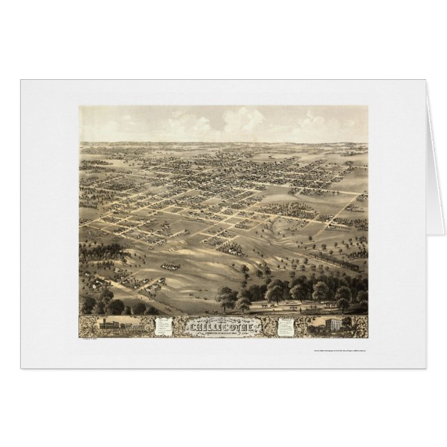 Chillicothe, carte panoramique de MOIS - 1869 (Devant horizontal)