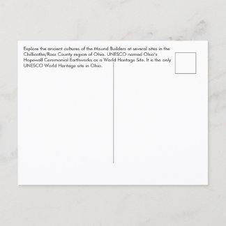 Chillicothe, Ohio Hopewell Ceremonial Earthworks Postcard