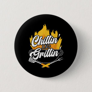 Chillin And Grillin Bbq Grillmaster Barbecue 2 Inch Round Button