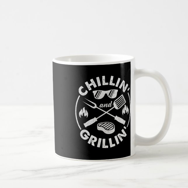 Chillin And Grillin Costume Funny Bbq Grilling Dad Coffee Mug (Right)
