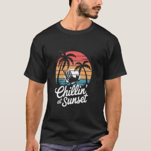 Chillin' At Sunset With Cat Silhouette T-Shirt
