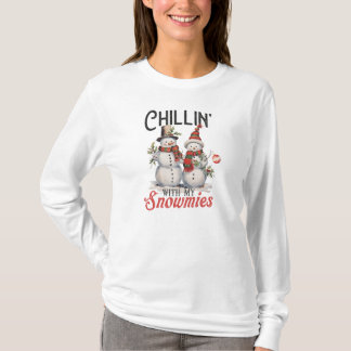 Chillin avec ma neige Long Sleeve femmes T-shirts