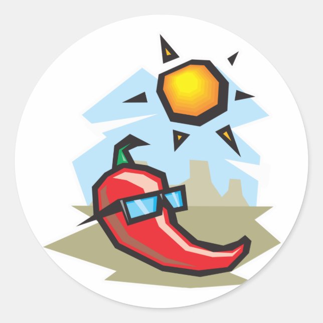chillin chili pepper classic round sticker (Front)
