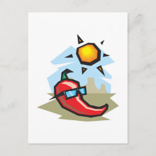 chillin chili pepper postcard