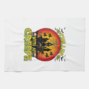 Chillin Creeps Haunted House Halloween Witches Sku Kitchen Towel