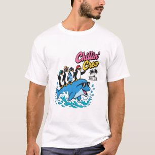 Chillin Crew Surf Club Penguin Dolphin T-Shirt