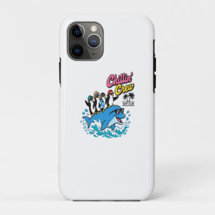 Chillin Crew Surf Club Penguin Dolphin T-Shirt iPhone 11 Pro Case