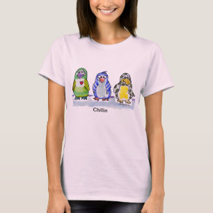Chillin Cute Cartoon Penguins Tshirt