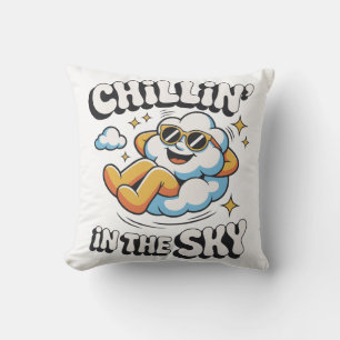 Chillin' dans le ciel Coussin de nuage décoratif