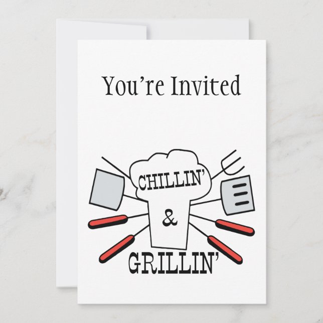 Chillin & Grillin BBQ Fun Invitation (Front)