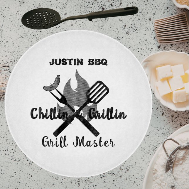 Chillin & Grillin personalized gift for dad .  Cutting Board (Creator Uploaded)