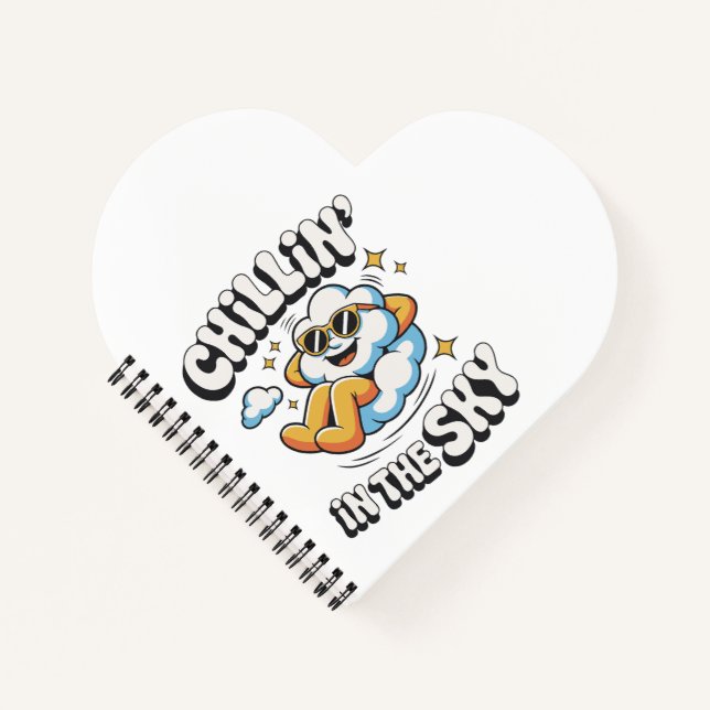 Chillin' in the Sky - Fun Cloud Design Spiral  Notebook (Front)