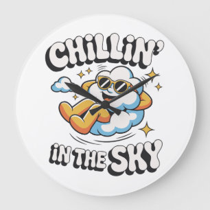 Chillin' in the Sky – Fun Cloud Wall Clock