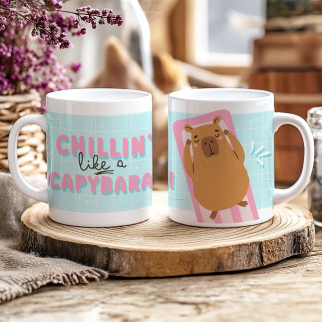 Chillin' Like a Capybara Funny Summer Trendy Coffee Mug (Creator Uploaded)