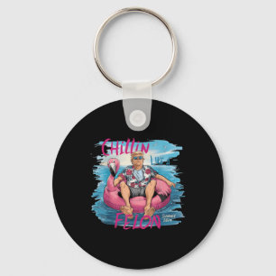 Chillin Like A Felon Funny Trump For President Sum Keychain