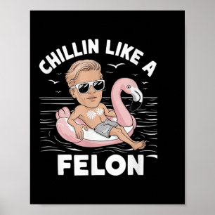 Chillin Like A Felon Funny Trump For President Sum Poster