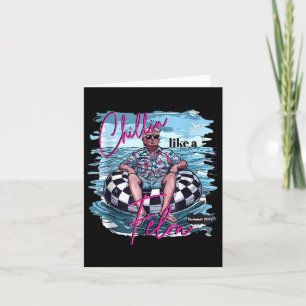 Chillin Like A Felon Retro Summer Funny Trump 2024 Card