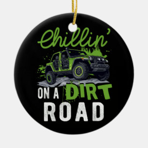 Chillin' on a dirt road side by side utv Off Road  Ceramic Ornament