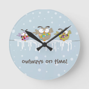 Chillin' Owls Wall Clock