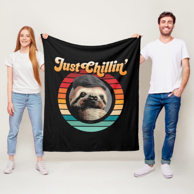Chillin’ Sloth Fleece Blanket (In Situ)