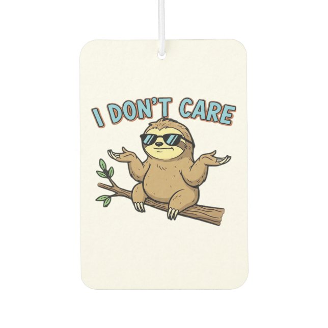Chillin' Sloth I Don't Care Design Essential T-Shi Air Freshener (Front)