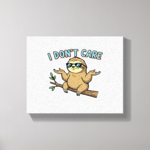 Chillin' Sloth I Don't Care Design Essential T-Shi Canvas Print