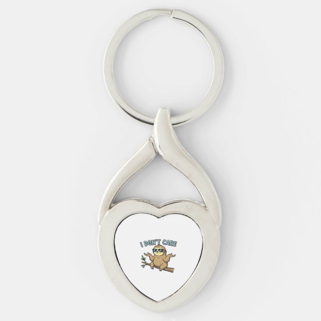 Chillin' Sloth I Don't Care Design Essential T-Shi Keychain (Front)