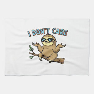 Chillin' Sloth I Don't Care Design Essential T-Shi Kitchen Towel
