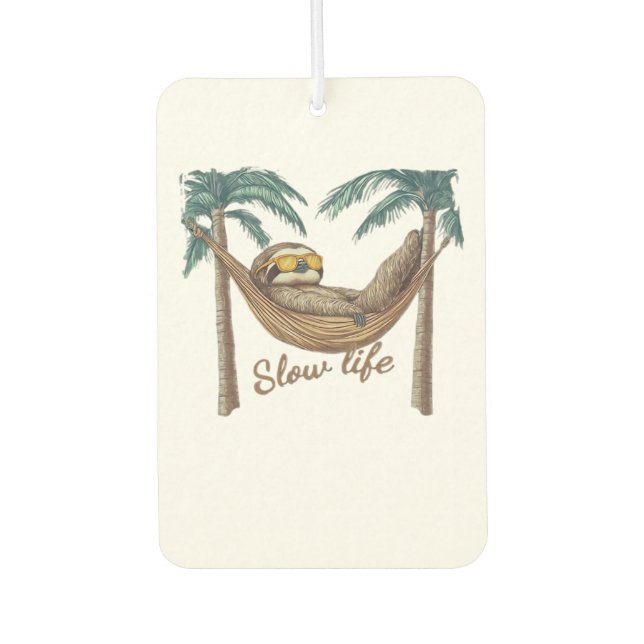 Chillin' Sloth in a Hammock Oversized T-Shirt Air Freshener (Front)