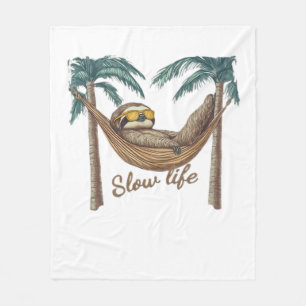 Chillin' Sloth in a Hammock Oversized T-Shirt Fleece Blanket