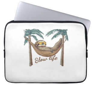 Chillin' Sloth in a Hammock Oversized T-Shirt Laptop Sleeve