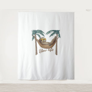 Chillin' Sloth in a Hammock Oversized T-Shirt Tapestry