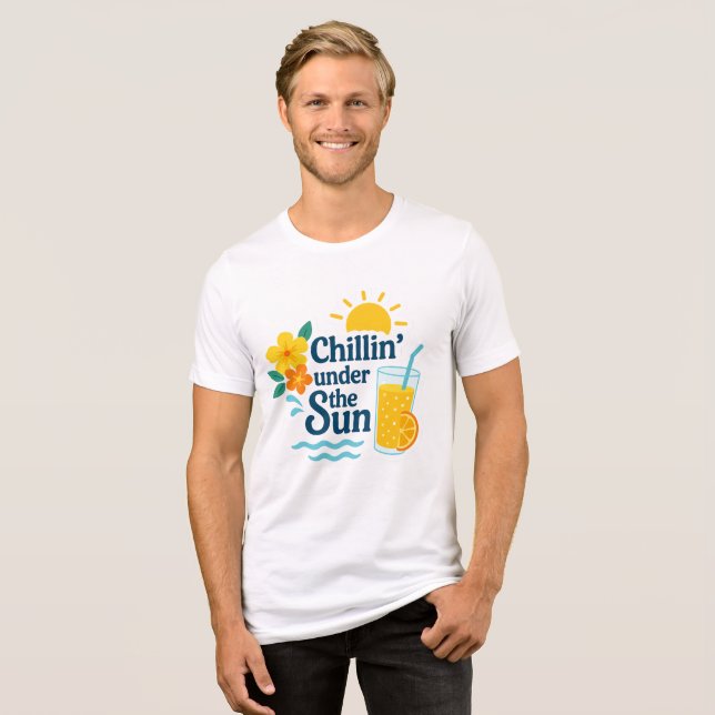 Chillin' Under the Sun – Summer Beach T-Shirt  Tri-Blend Shirt (Front Full)