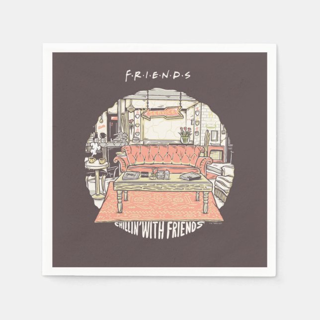 Chillin' with FRIENDS™ Cartoon Napkin (Front)