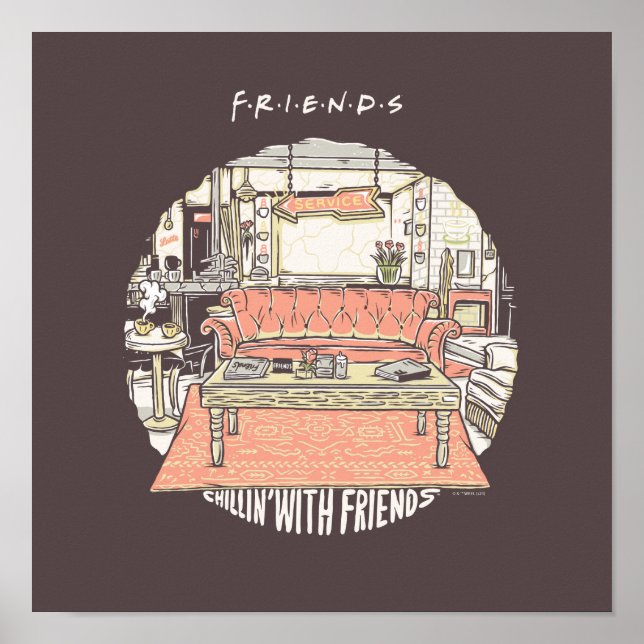 Chillin' with FRIENDS™ Cartoon Poster (Front)