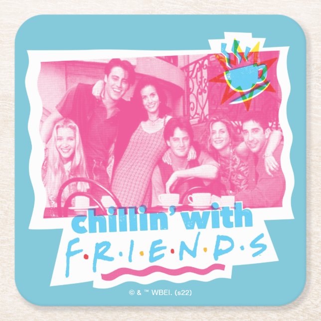 Chillin' with FRIENDS™ Square Paper Coaster (Front)