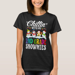 Chillin' With My 2nd Grade Snowmies Teacher Xmas T-Shirt