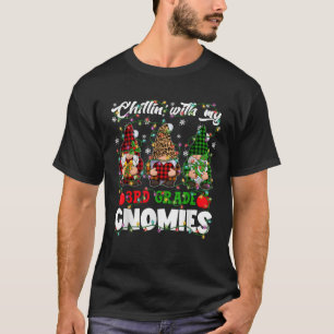 Chillin With My 3rd Grade Gnomies Christmas Lights T-Shirt