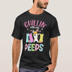 Chillin' With My Corgi Dog Bunny Easter Day 2022 T-Shirt