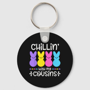 Chillin With My Cousins Colourful Bunnies Easter G Keychain
