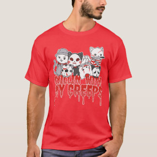 Chillin with My Creeps Cat Horror Serial Killer Ha T-Shirt