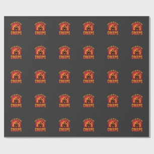 Chillin With My Creeps Halloween T-Shirt Design_1 Wrapping Paper