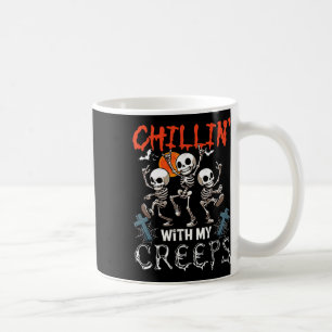 Chillin' With My Creeps Halloween Three Horror Ske Coffee Mug
