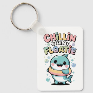 Chillin’ with My Floatie Shark Baby Kids Keychain
