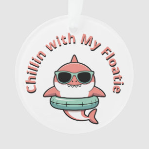 Chillin’ with My Floatie Shark Baby Kids Ornament