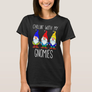 Chillin With My Gnomies Christmas Garden Gnome Xma T-Shirt