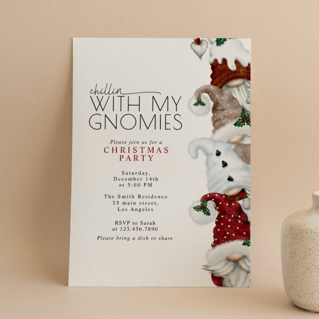 Chillin With My Gnomies Christmas Party Invitation (Creator Uploaded)