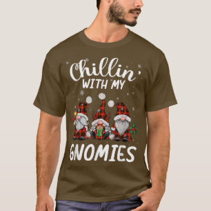 Chillin With My Gnomies Funny Gnome Christmas Pama T-Shirt