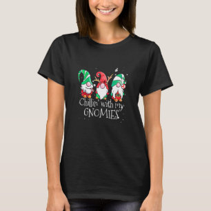 Chillin With My Gnomies Garden Gnome Christmas Paj T-Shirt